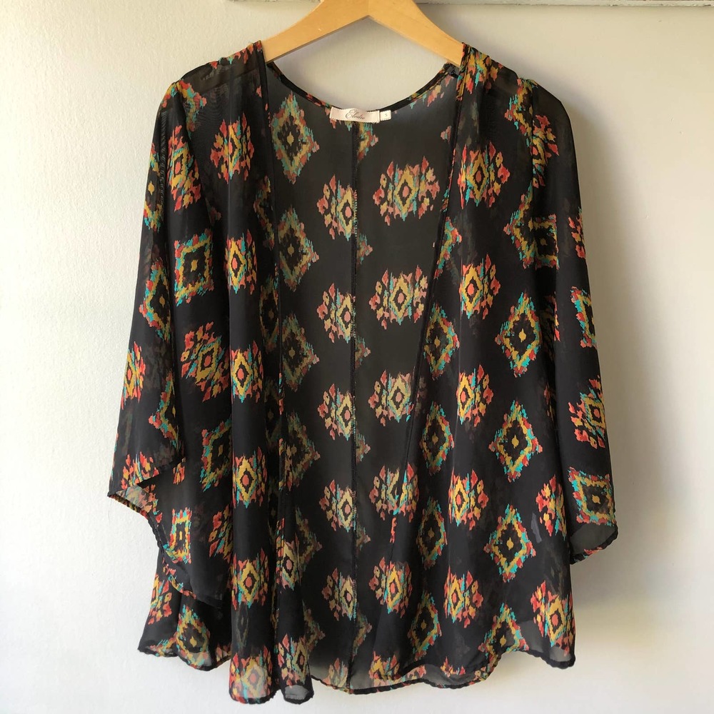 Elodie by‎ Anthropologie Sheer Open Cardigan Sz S